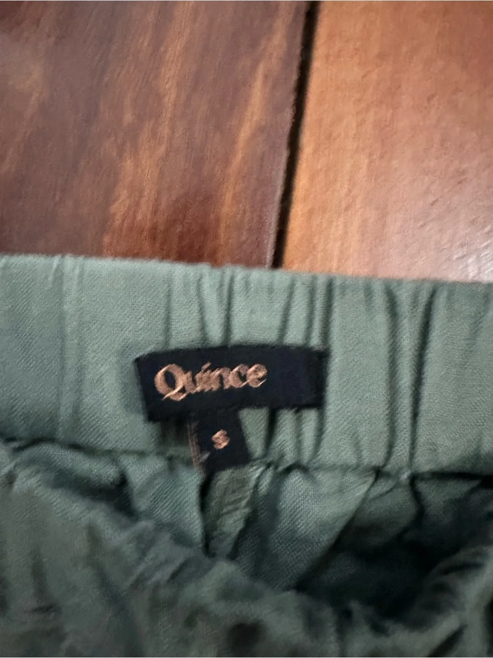 Quince Women’s 100% European Linen Tapered Ankle Pants, Light Cargo Green, S